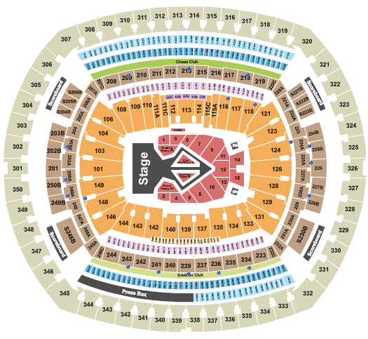 MetLife Stadium Beyoncé Seating Chart